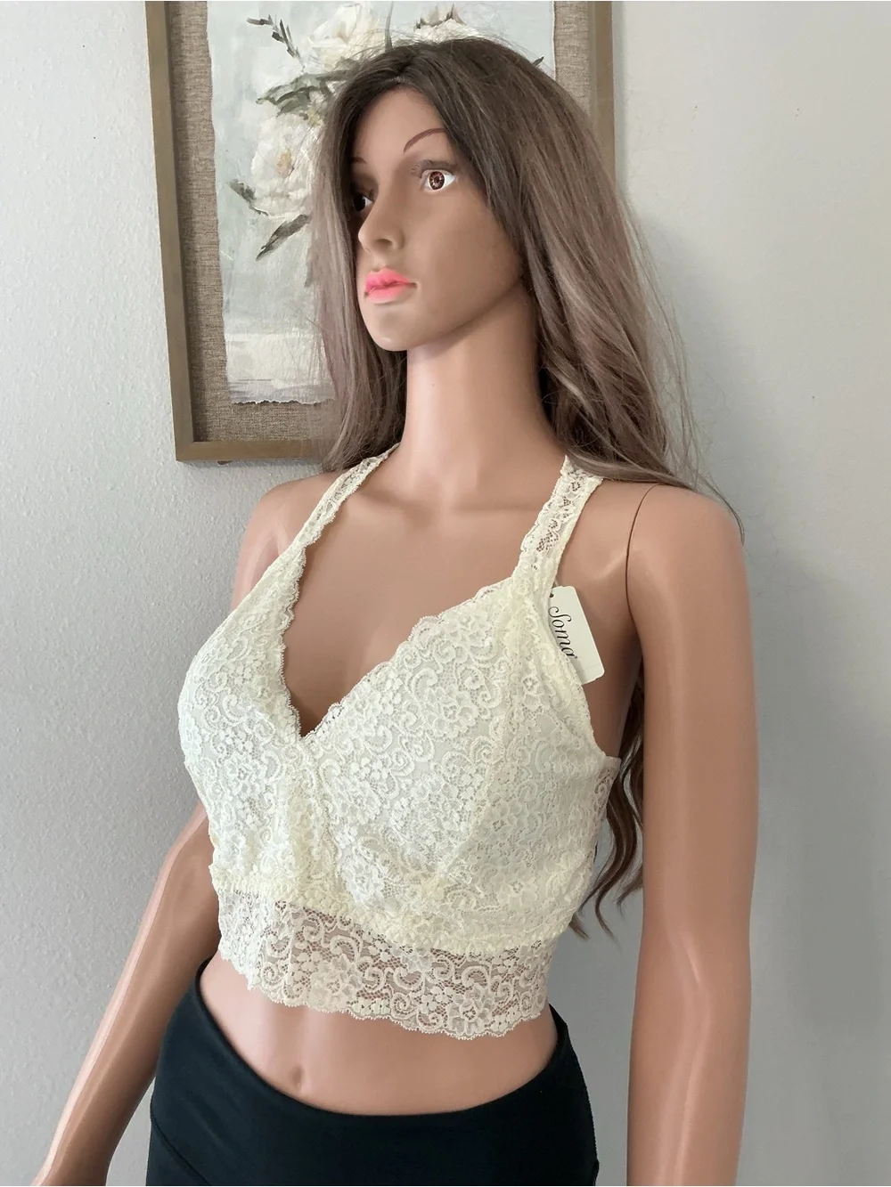Soma Cream Lace Bralette Tank